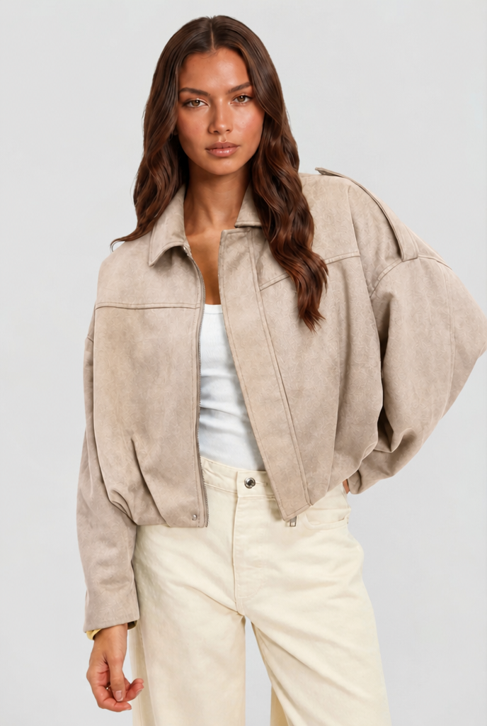 Womens Oversized Suede Jacket
