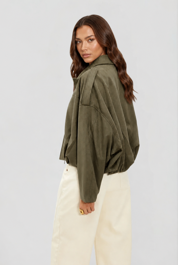 Womens Oversized Suede Jacket