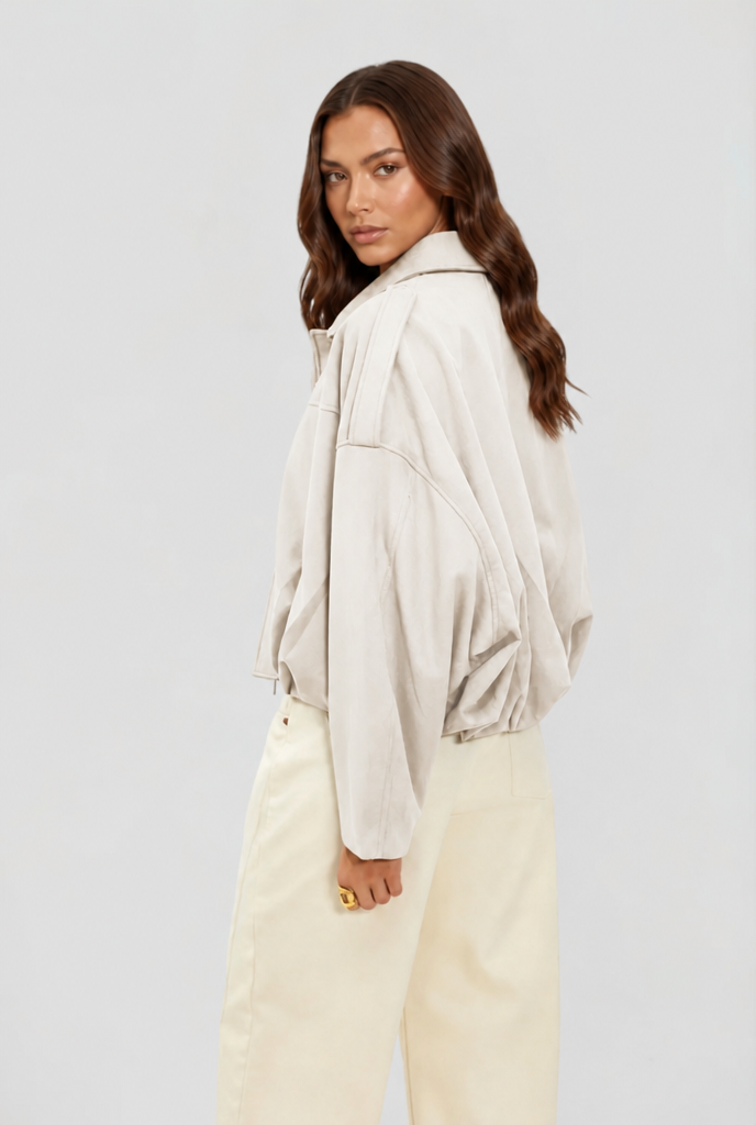 Womens Oversized Suede Jacket