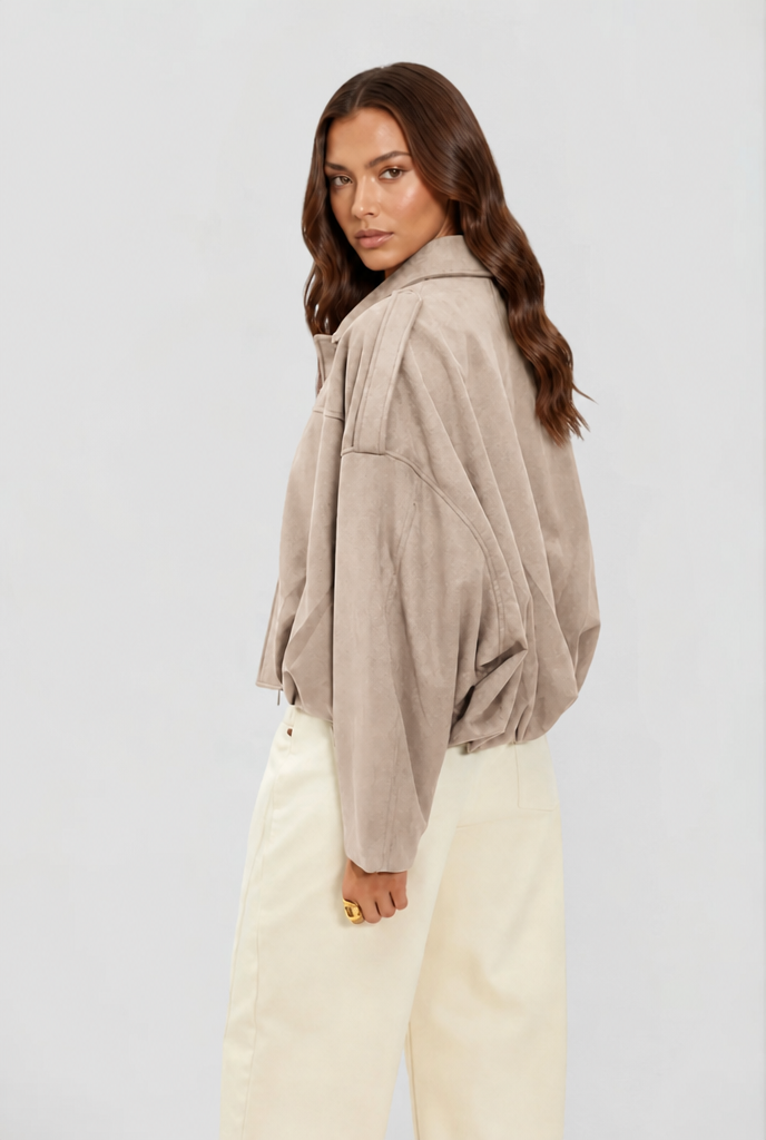 Womens Oversized Suede Jacket