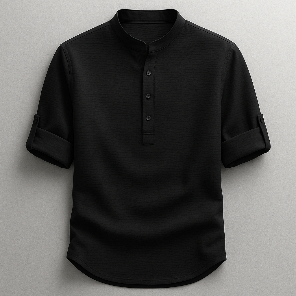 Men’s Textured Henley Shirt