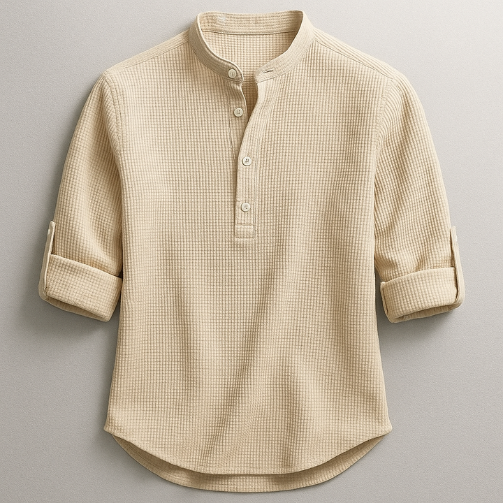 Men’s Textured Henley Shirt