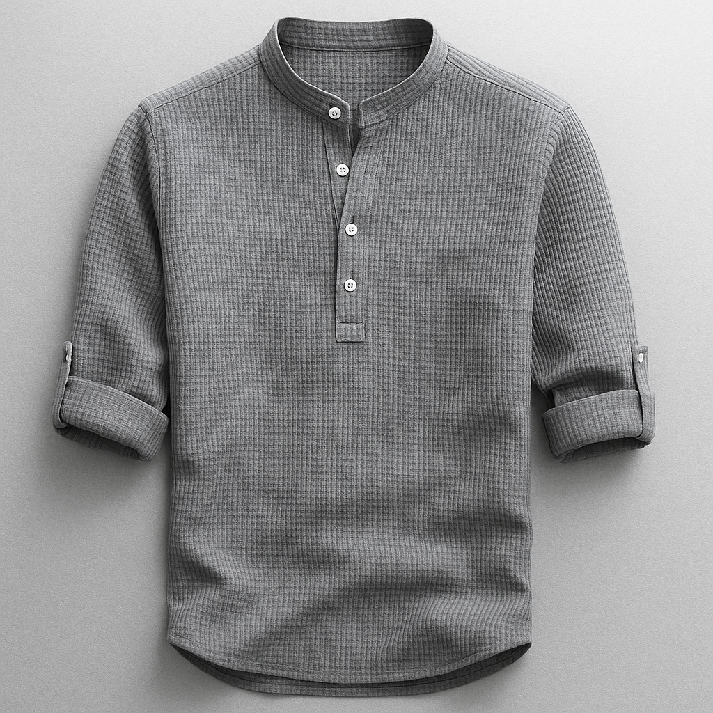 Men’s Textured Henley Shirt