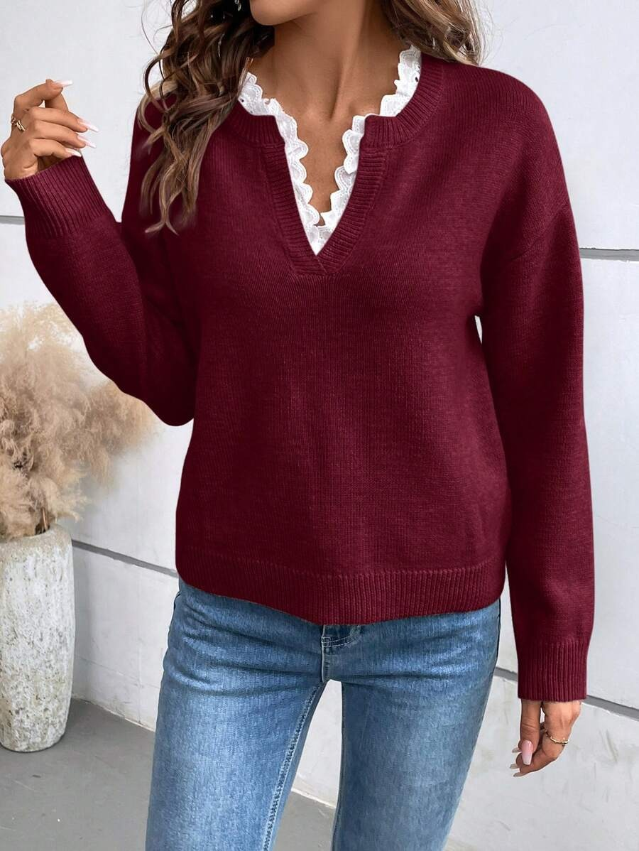 Women’s V-Neck Knitted Jumper