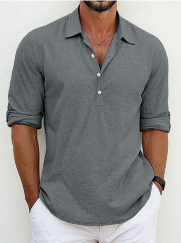Men’s Textured Linen Shirt