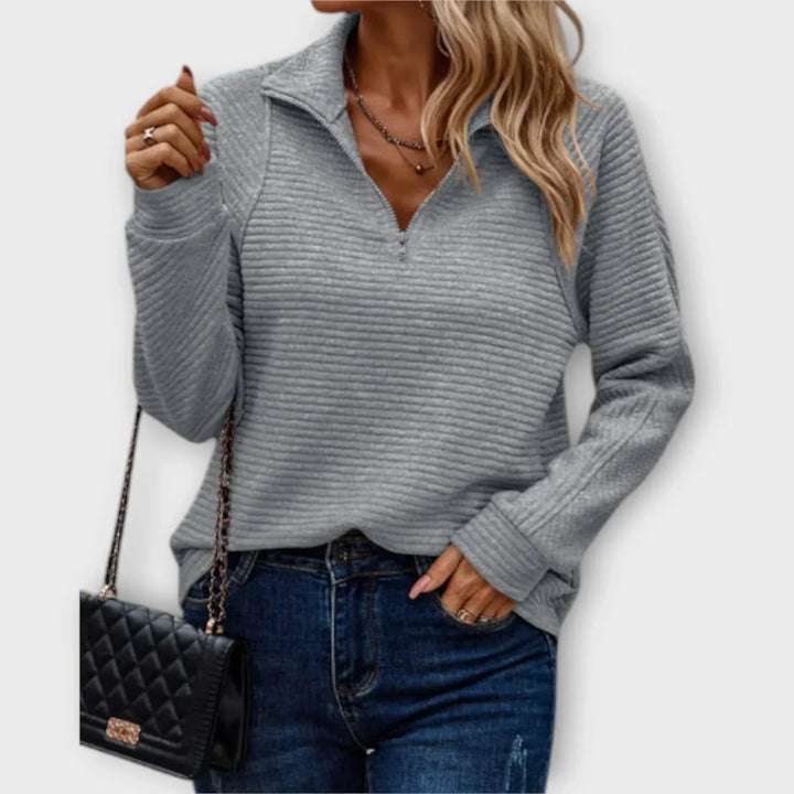 Women’s Ribbed Half-Zip Pullover Sweater