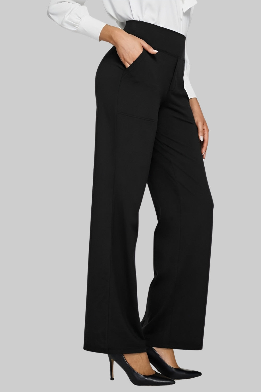 Women’s High-Waisted Stretch Wide-Leg Trousers