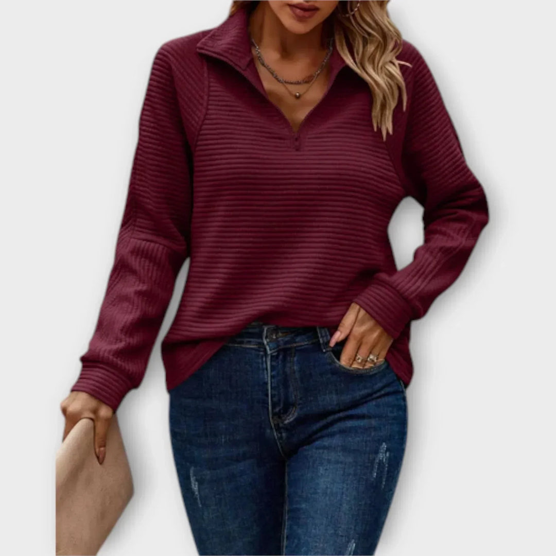 Women’s Ribbed Half-Zip Pullover Sweater