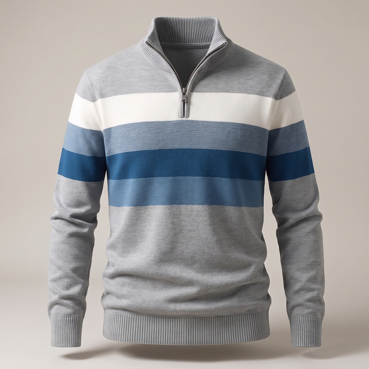 Men’s Striped Quarter-Zip Jumper