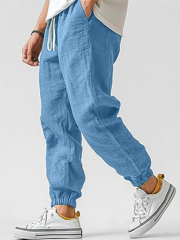 Men’s Linen-Blend Drawstring Joggers