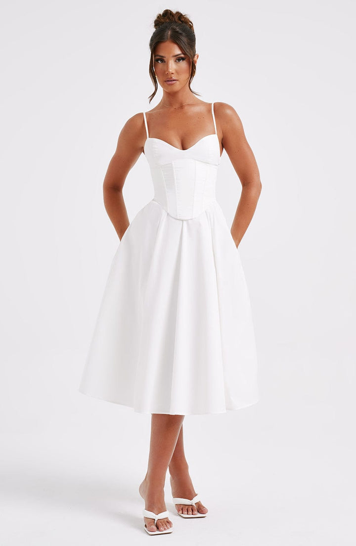 MAILEEN | Elegant Midi Dress in Corset Style