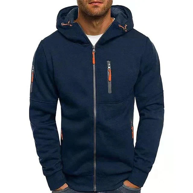 Men’s Multi-Pocket Zip-Up Hoodie