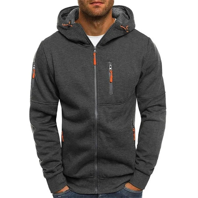 Men’s Multi-Pocket Zip-Up Hoodie