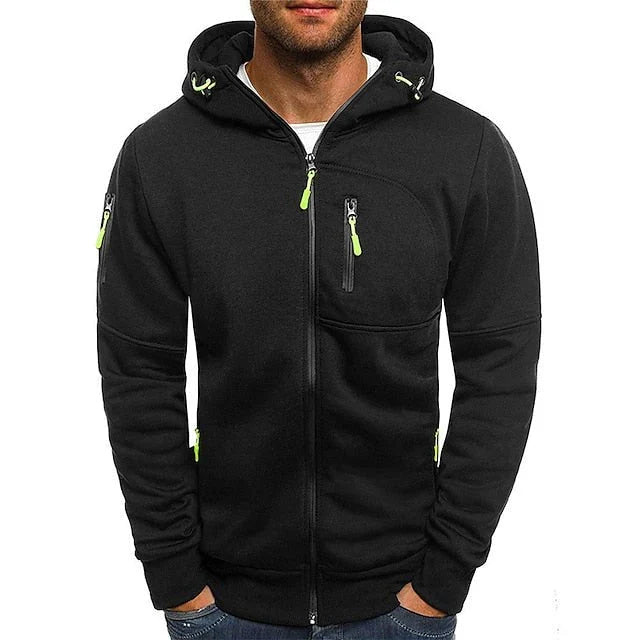 Men’s Multi-Pocket Zip-Up Hoodie
