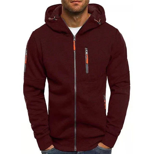 Men’s Multi-Pocket Zip-Up Hoodie