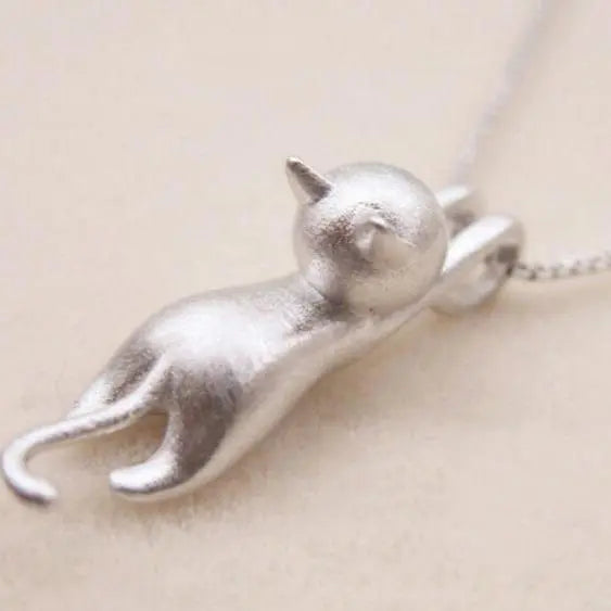 Joyful Necklace with a Silver Kitten 925
