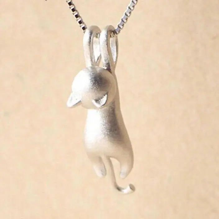 Joyful Necklace with a Silver Kitten 925