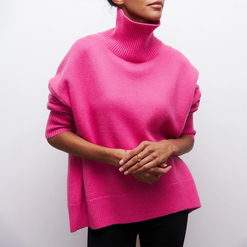 Women’s Oversized Short-Sleeve Roll-Neck Jumper