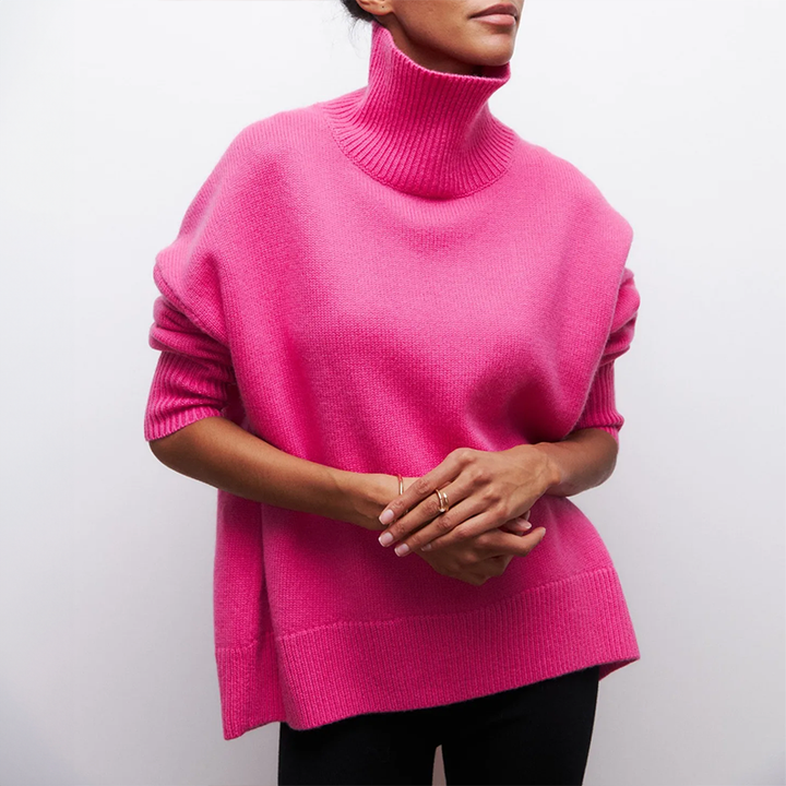 Women’s Oversized Short-Sleeve Roll-Neck Jumper